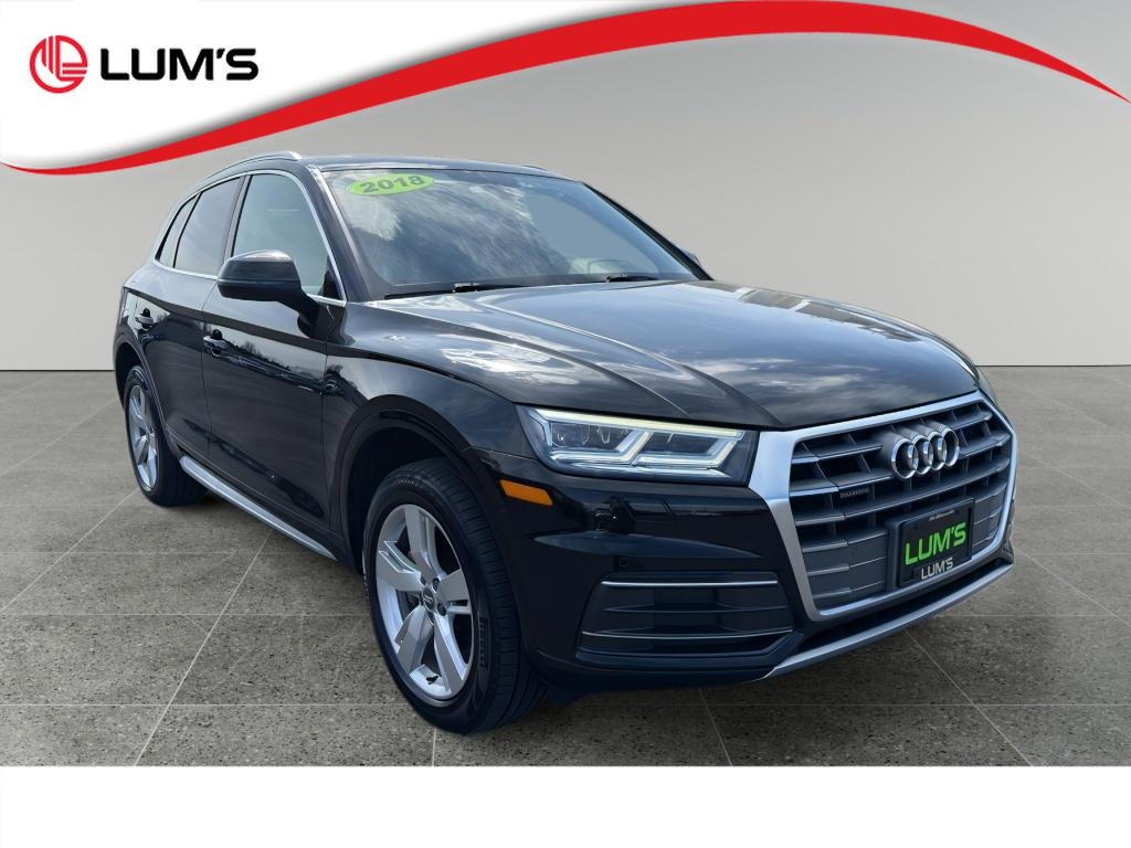 2018 Audi Q5 2.0T Premium in Black — front three-quarter view